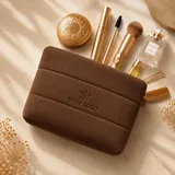 Foldable Brown Embossed Neoprene Beauty Bag – view 1