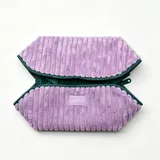 Purple Corduroy Makeup Bag with Woven Label – view 2