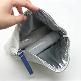Light Grey Quilted Nylon Puffer Makeup Pouch – view 2