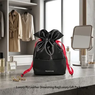 Black PU Jewelry and Cosmetic Pouch