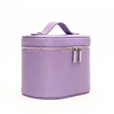 Purple PU Cosmetic Case with Handle – view 2