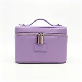 Purple PU Makeup Case with Brush Holder – view 2