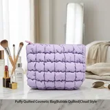 Purple Bubble Quilted Nylon Cosmetic Bag – view 1