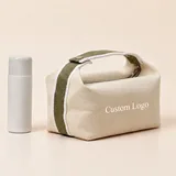 Beige Cotton Makeup Bag with Soft Handle – view 1