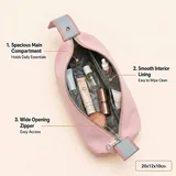 Pink Canvas Makeup Bag with Handle – view 2