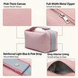 Pink Canvas Makeup Bag with Handle – view 3