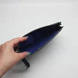 Blue PU Makeup Bag with Wrist Strap – view 2