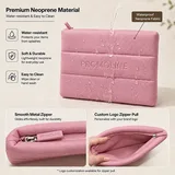 Bright Pink Quilted Neoprene Makeup Bag – view 2