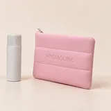 Bright Pink Quilted Neoprene Makeup Bag – view 1